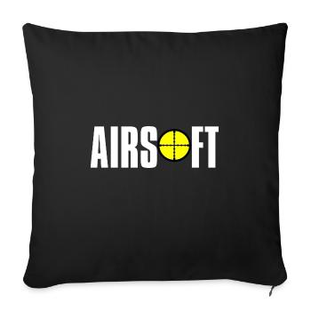 Airsoft / Softair / Softgun / AEG Airsoft Milsim - Housse de coussin décorative 45 x 45 cm - noir - Devant