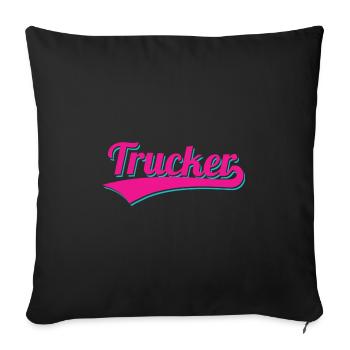 Logo du camionneur - Housse de coussin décorative 45 x 45 cm - noir - Devant