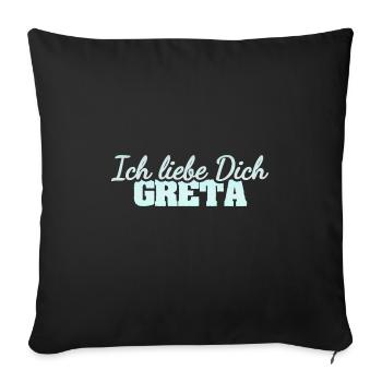 Liebe Greta - Sofakissenbezug 45 x 45 cm - Schwarz - Vorne