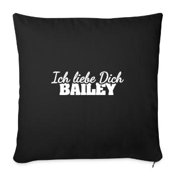 Bailey en tant qu’amour - Housse de coussin décorative 45 x 45 cm - noir - Devant