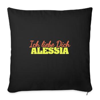 Dear Alessia, - Sofa pillowcase 17,3'' x 17,3'' (45 x 45 cm) - black - Front