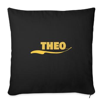 Gift for theo - Sofa pillowcase 17,3'' x 17,3'' (45 x 45 cm) - black - Front