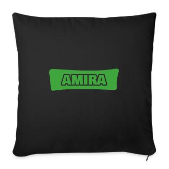 Amira as birth - Sofa pillowcase 17,3'' x 17,3'' (45 x 45 cm) - black - Front