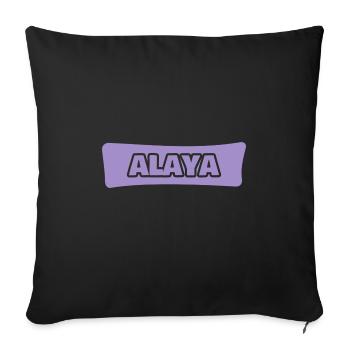 First name Alaya - Sofa pillowcase 17,3'' x 17,3'' (45 x 45 cm) - black - Front