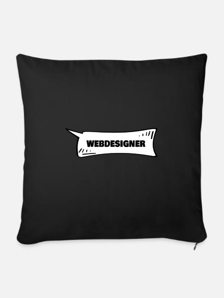 Sprechblase Webdesigner - Sofakissenbezug 45 x 45 cm - Schwarz