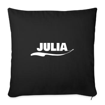 julia as a first name - Sofa pillowcase 17,3'' x 17,3'' (45 x 45 cm) - black - Front