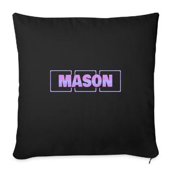 Cadeau pour Mason - Housse de coussin décorative 45 x 45 cm - noir - Devant