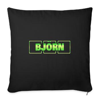 Gift idea Björn - Sofa pillowcase 17,3'' x 17,3'' (45 x 45 cm) - black - Front