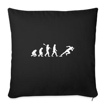 Sprint course course en forme Cardio - Housse de coussin décorative 45 x 45 cm - noir - Devant