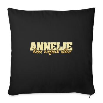 Annelie als Frau - Sofakissenbezug 45 x 45 cm - Schwarz - Vorne