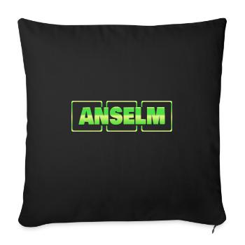 Idée cadeau Anselme - Housse de coussin décorative 45 x 45 cm - noir - Devant