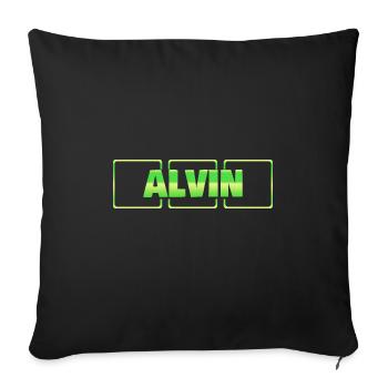 Gift Idea Alvin - Sofa pillowcase 17,3'' x 17,3'' (45 x 45 cm) - black - Front