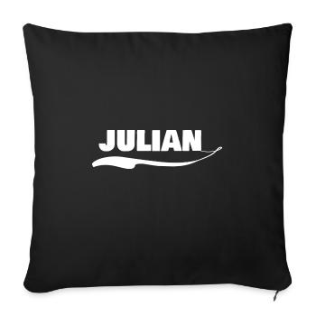 Gift for Julian - Sofa pillowcase 17,3'' x 17,3'' (45 x 45 cm) - black - Front