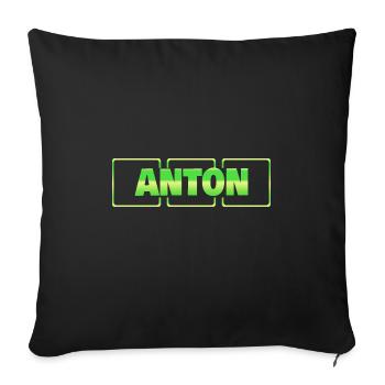 Gift for Anton - Sofa pillowcase 17,3'' x 17,3'' (45 x 45 cm) - black - Front