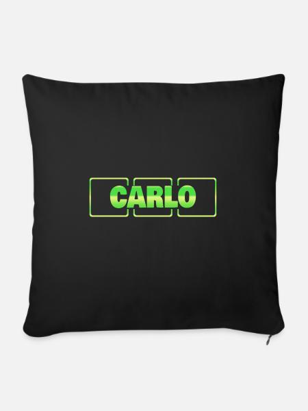 Geschenk für Carlo - Sofakissenbezug 45 x 45 cm - Schwarz