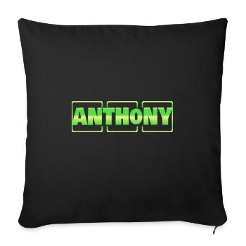 Geschenk für Anthony - Sofakissenbezug 45 x 45 cm - Schwarz - Vorne