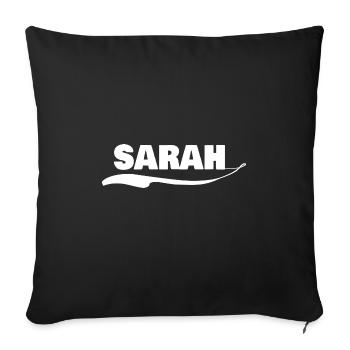 First name sarah - Sofa pillowcase 17,3'' x 17,3'' (45 x 45 cm) - black - Front