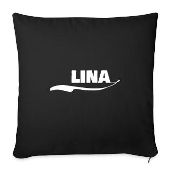 First name lina - Sofa pillowcase 17,3'' x 17,3'' (45 x 45 cm) - black - Front