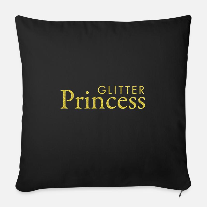 Glitter Princess Gold - Sofakissenbezug 45 x 45 cm - Schwarz