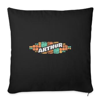 Arthur - Sofakissenbezug 45 x 45 cm - Schwarz - Vorne