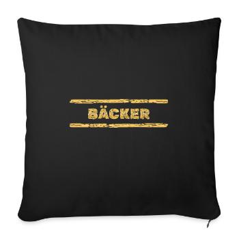 Gift for baker - Sofa pillowcase 17,3'' x 17,3'' (45 x 45 cm) - black - Front