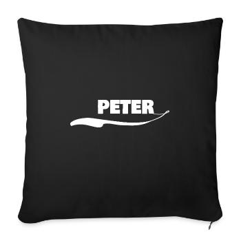 Gift for Peter - Sofa pillowcase 17,3'' x 17,3'' (45 x 45 cm) - black - Front