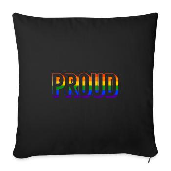Proud LGBT Gay Pride CSD Regenbogen Stolz - Sofa pillowcase 17,3'' x 17,3'' (45 x 45 cm) - black - Front