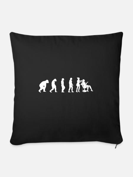 Frisöse Scheren Friseur Evolution Frau Mädchen - Sofakissenbezug 45 x 45 cm - Schwarz