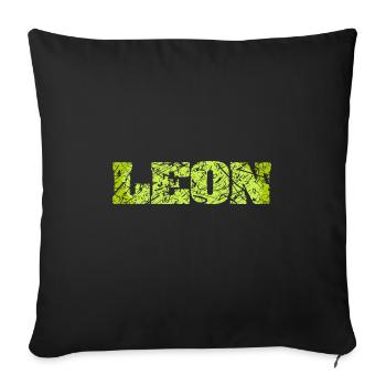 Gift idea Leon - Sofa pillowcase 17,3'' x 17,3'' (45 x 45 cm) - black - Front