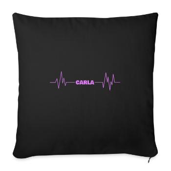 First name Carla - Sofa pillowcase 17,3'' x 17,3'' (45 x 45 cm) - black - Front