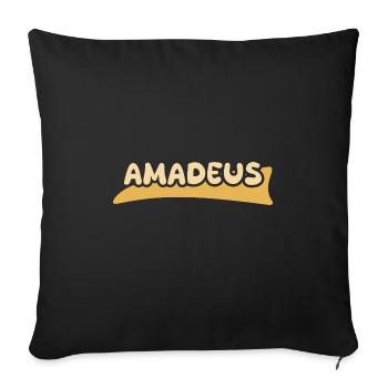 First name Amadeus - Sofa pillowcase 17,3'' x 17,3'' (45 x 45 cm) - black - Front