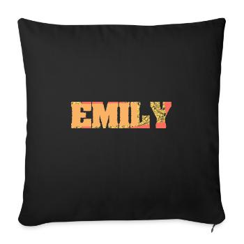 Prénom pour Emily Nom de jeune fille Nom de la femme - Housse de coussin décorative 45 x 45 cm - noir - Devant