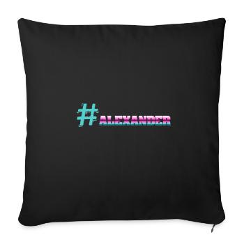 Gift for Alexander - Sofa pillowcase 17,3'' x 17,3'' (45 x 45 cm) - black - Front