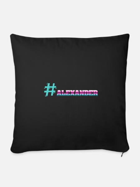 Geschenk für Alexander - Sofakissenbezug 45 x 45 cm - Schwarz