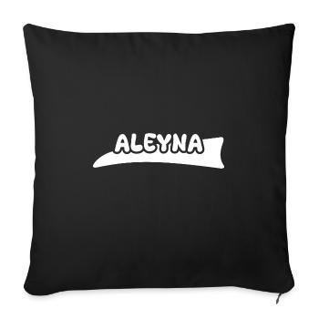 Vorname Aleyna - Sofakissenbezug 45 x 45 cm - Schwarz - Vorne