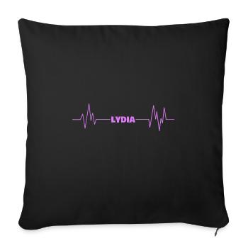 Vorname Lydia - Sofakissenbezug 45 x 45 cm - Schwarz - Vorne