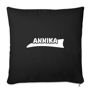 Vorname Annika - Sofakissenbezug 45 x 45 cm - Schwarz - Vorne