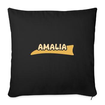 Vorname Amalia - Sofakissenbezug 45 x 45 cm - Schwarz - Vorne