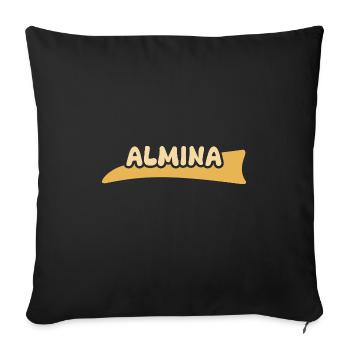 Almina as a given name - Sofa pillowcase 17,3'' x 17,3'' (45 x 45 cm) - black - Front