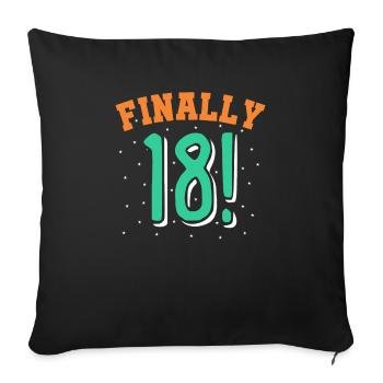 18 ans - Housse de coussin décorative 45 x 45 cm - noir - Devant