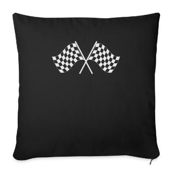 checkered flag - Sofa pillowcase 17,3'' x 17,3'' (45 x 45 cm) - black - Front