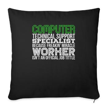 Technicien (IT) - Housse de coussin décorative 45 x 45 cm - noir - Devant