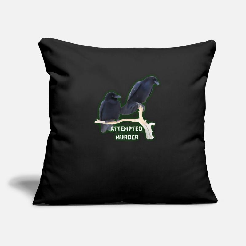 Attempted Murder Funny Corvids Sofa pillowcase 17,3'' x 17,3'' (45 x 45 cm)