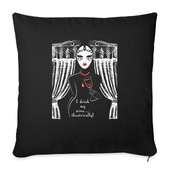 J'aime marcher de façon théâtrale | Cadeau pour les acteurs, - Housse de coussin décorative 45 x 45 cm - noir - Devant