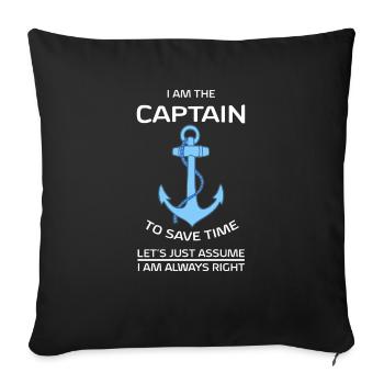 I Am Captain White - Sofa pillowcase 17,3'' x 17,3'' (45 x 45 cm) - black - Front