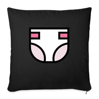 Diaper Very Cute Gift Idea - Sofa pillowcase 17,3'' x 17,3'' (45 x 45 cm) - black - Front