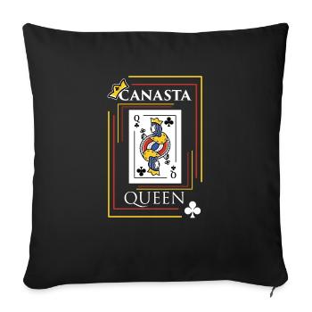 Canasta design Gift for Card Game Players and - Sofa pillowcase 17,3'' x 17,3'' (45 x 45 cm) - black - Front