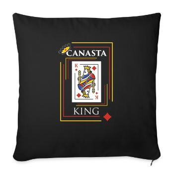 Canasta design Gift for Card Game Players and - Sofa pillowcase 17,3'' x 17,3'' (45 x 45 cm) - black - Front