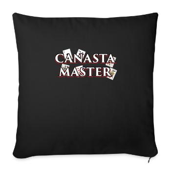 Canasta design Gift for Card Game Players and - Sofa pillowcase 17,3'' x 17,3'' (45 x 45 cm) - black - Front