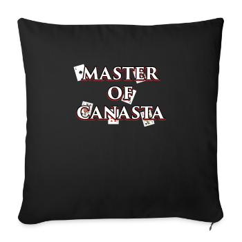 Canasta design Gift for Card Game Players and - Sofa pillowcase 17,3'' x 17,3'' (45 x 45 cm) - black - Front